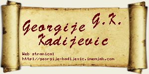 Georgije Kadijević vizit kartica